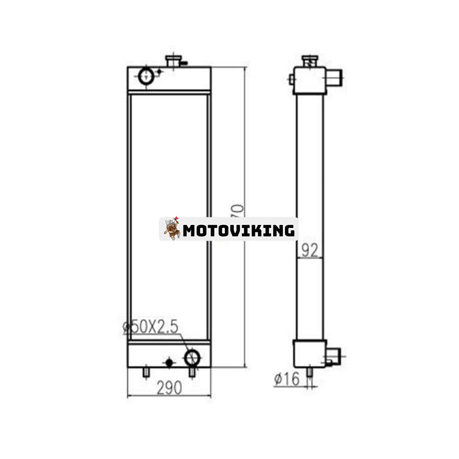 För Kobelco Grävmaskin SK130-8 Vattentank Radiator Core ASS'Y