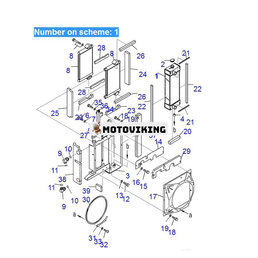 För Komatsu grävmaskin PC45MR-3 PC55MR-3 Vattentank Kylare ASS'Y 22M-03-31330