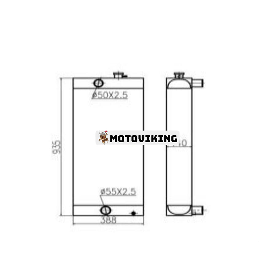 För Sany Grävmaskin SY235-9 Vattentank Radiator Core ASS'Y