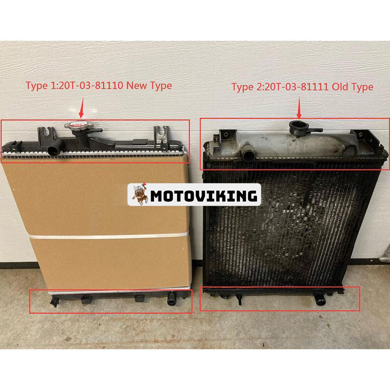 Vattentank Kylare Assy 20T-03-81111 för Komatsu grävmaskin PC30R-8 PC35R-8 PC40R-8 PC45R-8