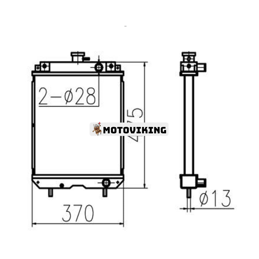 För Yanmar Vattentank Radiator Core ASS'Y 119265-44500