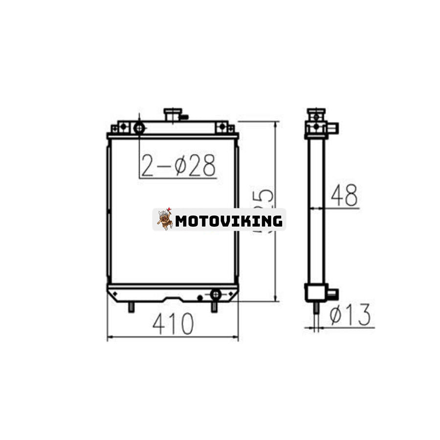 För Yanmar US40 US46 US50 Vattentank Kylarkärna ASS'Y 129457-44501