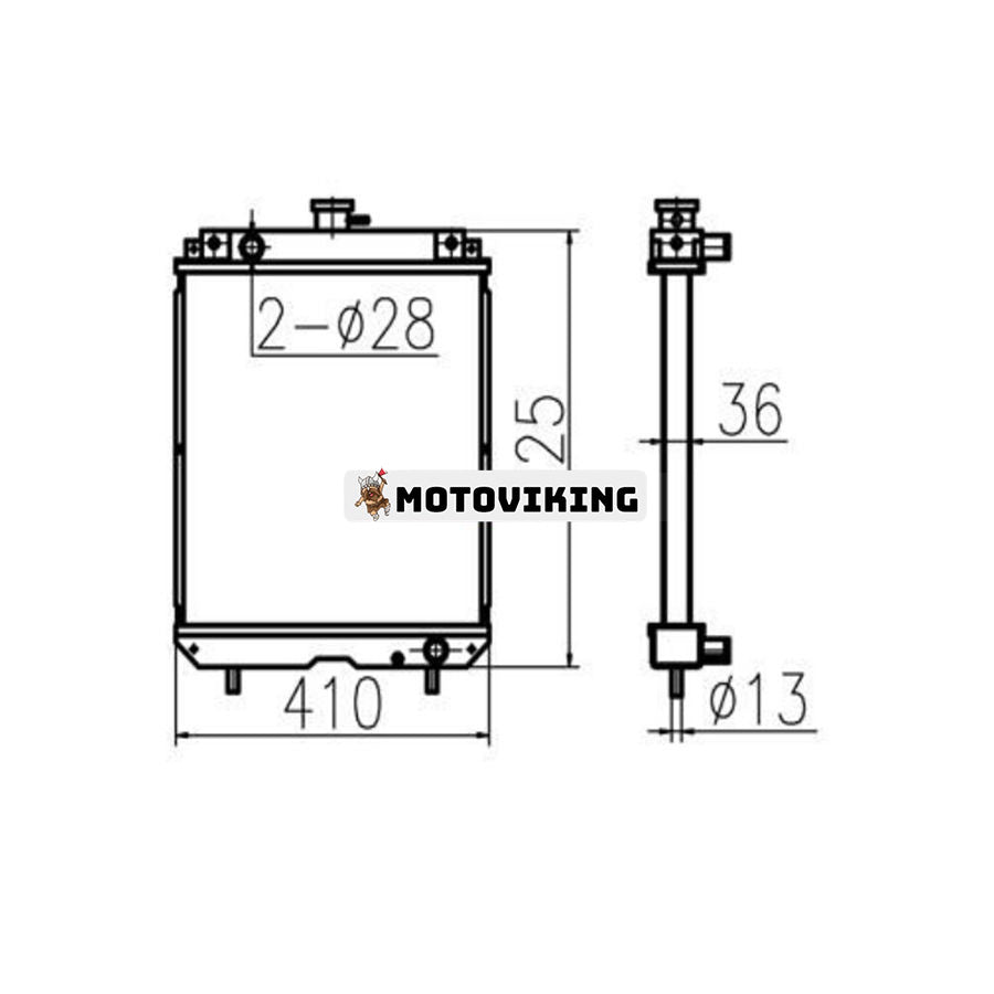 För Yanmar US32 US36 Vattentank Kylarkärna ASS'Y 129459-44501