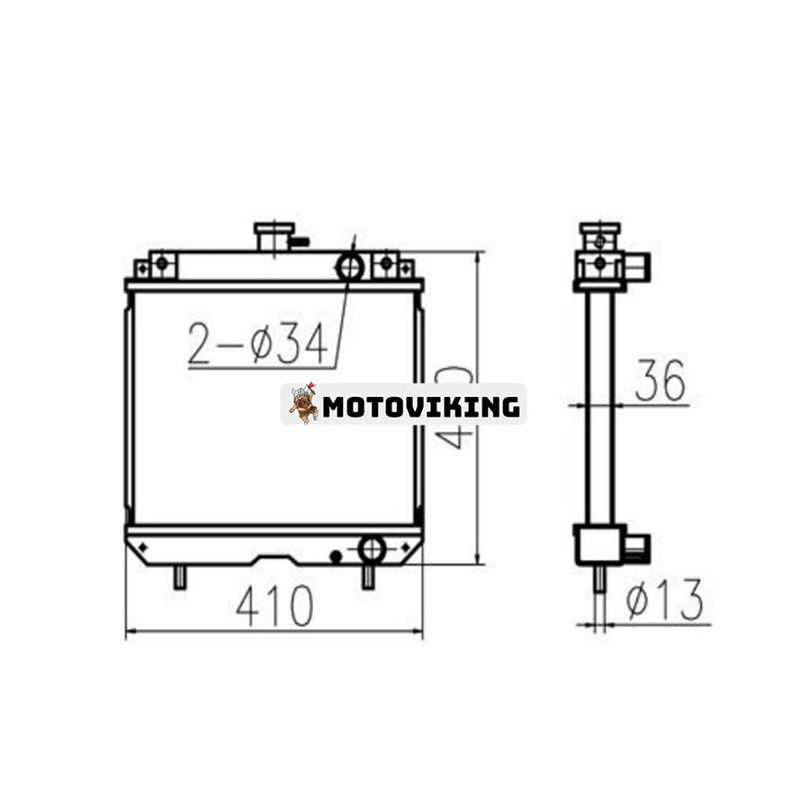 För Yanmar F190 F210 F230 F250 Vattentank Kylarkärna ASS'Y 119853-44501