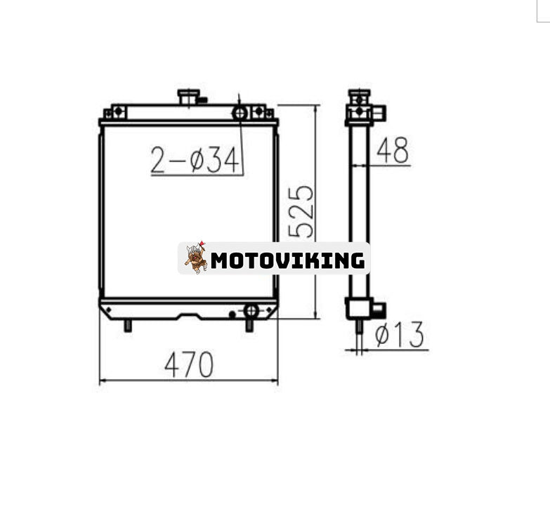 För Yanmar Vattentank Radiator Core ASS'Y 184014-44011