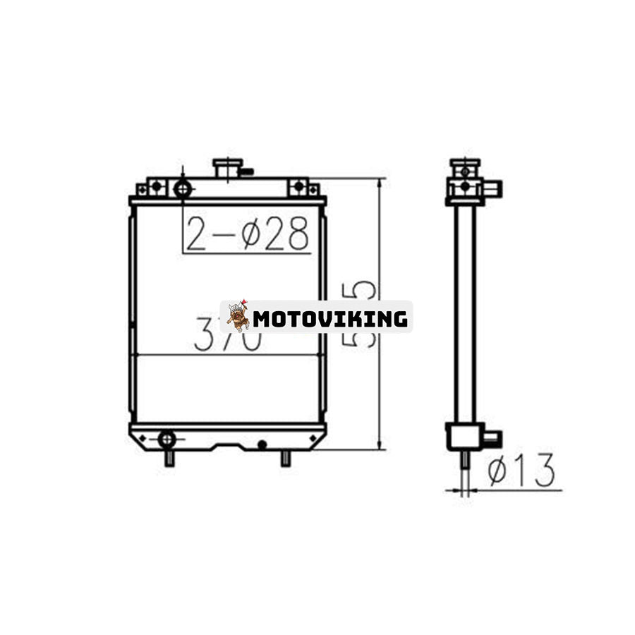 För Kobelco Grävmaskin 17SR-3 Vattentank Kylarkärna ASS'Y PU05P00015F1
