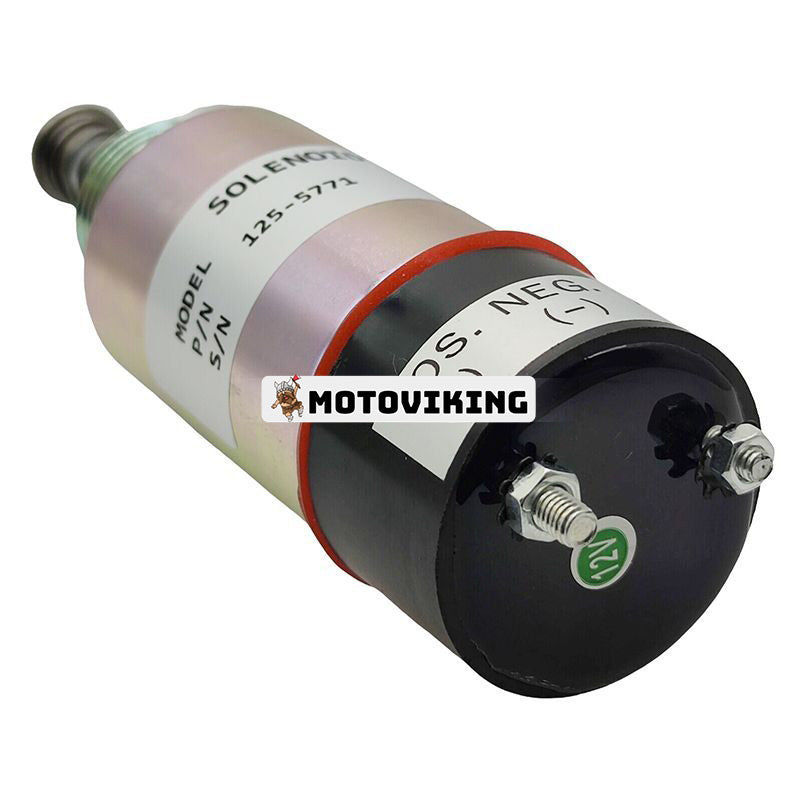 12V bränsleavstängningssolenoid 125-5771 för Caterpillar CAT-motor 3114 3126 3116 3126B 3126E Asfaltläggare AP-1000 AP-1050