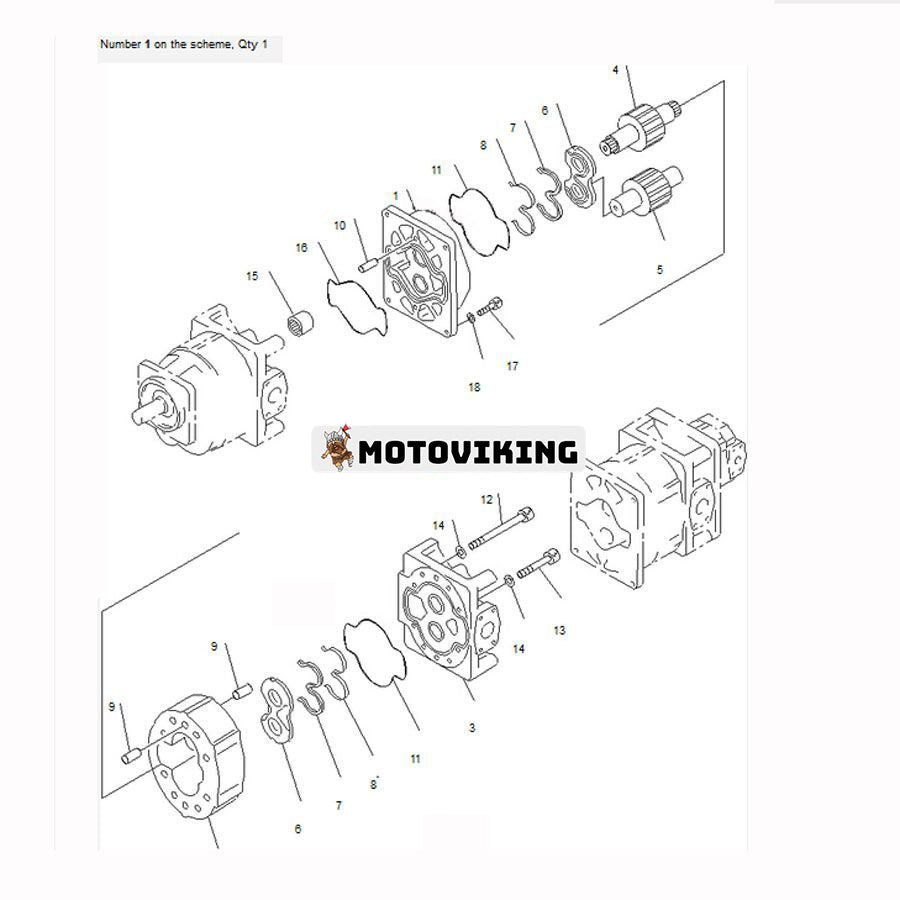 För Komatsu hjullastare WA600-1 WA600-1H WA600-1L Hydraulpump 705-58-47000