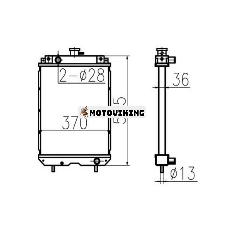 För Yanmar grävmaskin VIO10-2 Vattentank Kylarkärna ASS'Y 119325-44501