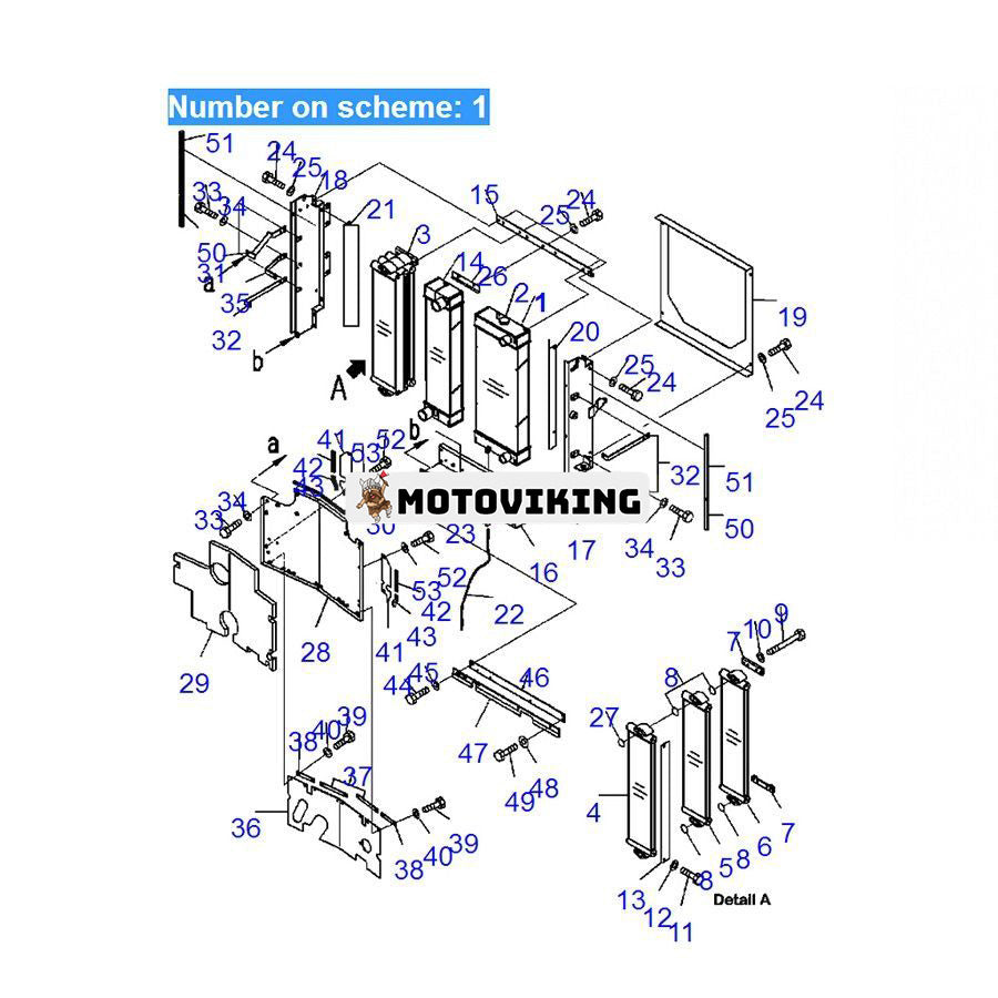 För Komatsu hjullastare WA320-5 WA320L-5 WA320-5L Vattentank Kylarkärna ASS'Y 419-03-31114