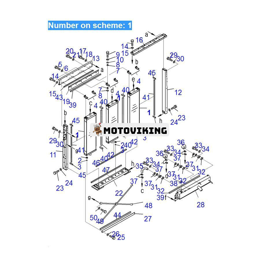 För Komatsu grävmaskin PC1250-8 PC1250-8R PC1250LC-8 PC1250SP-8 PC1250SP-8R Vattentank Kylarkärna ASSY 21N-03-41110